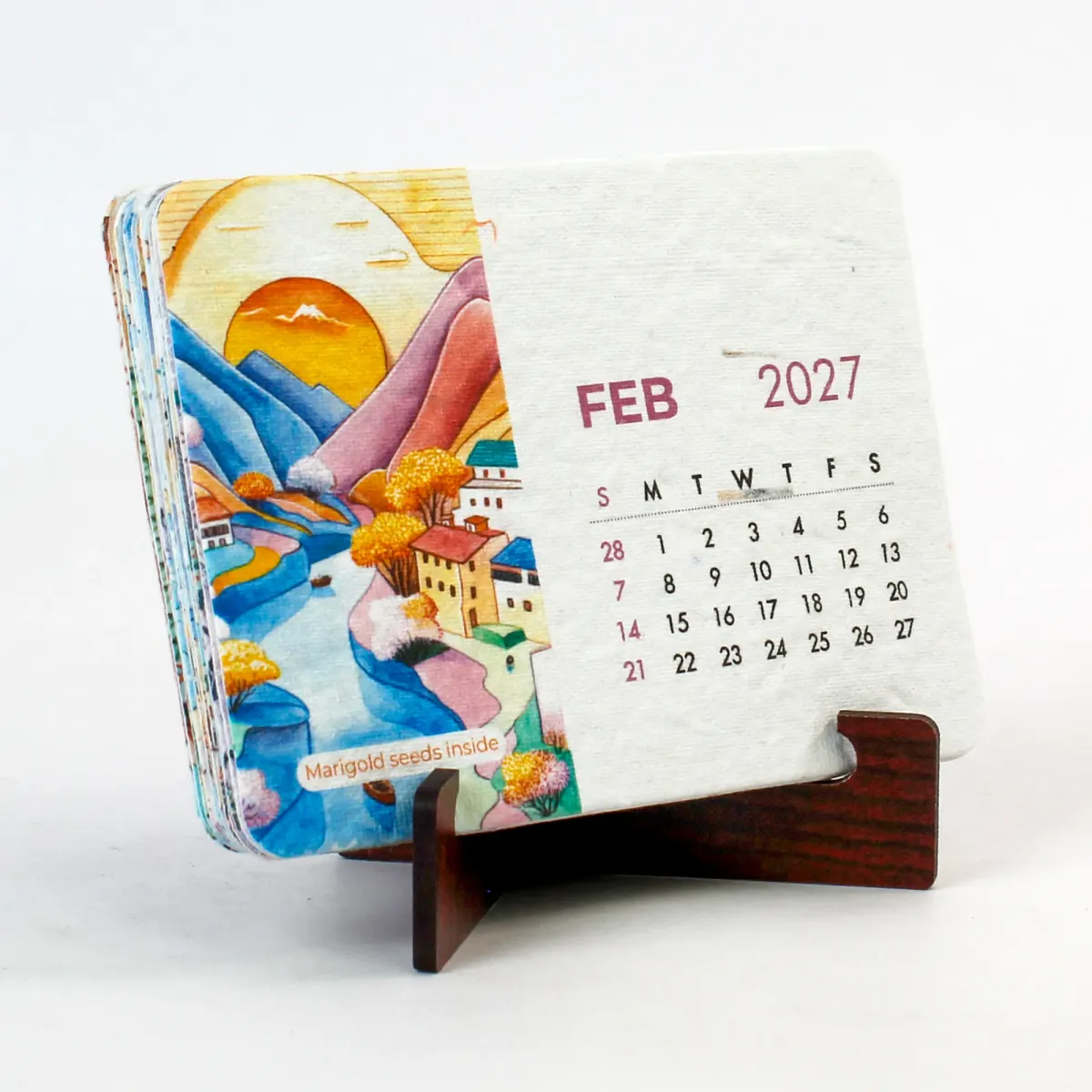 Plantable Calendar, MDF Stand, B7