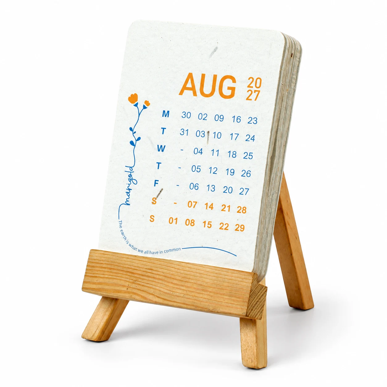Plantable Calendar, Wood Easel, B7 Portrait
