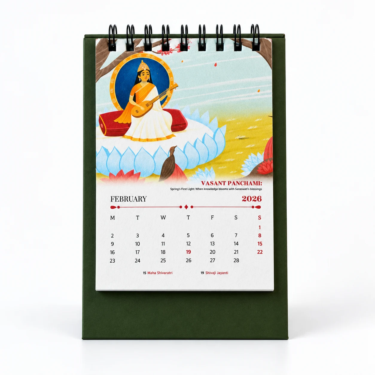 Plantable Desk Calendar, Wire-O, B6 Portrait, another view