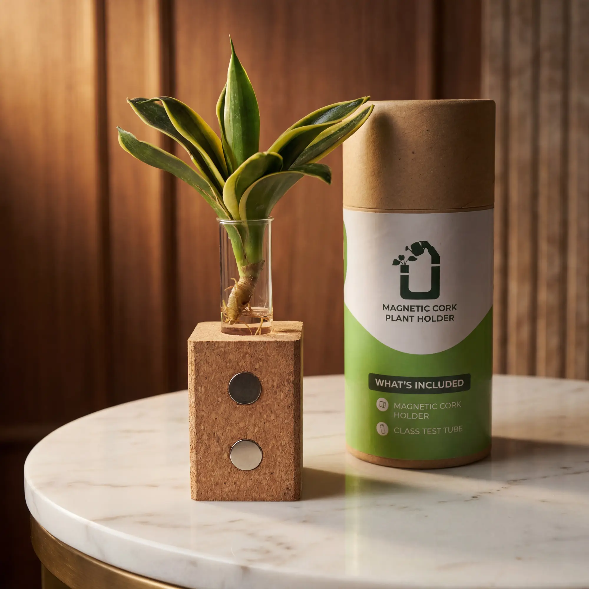 Magnetic Cork Planter, in use