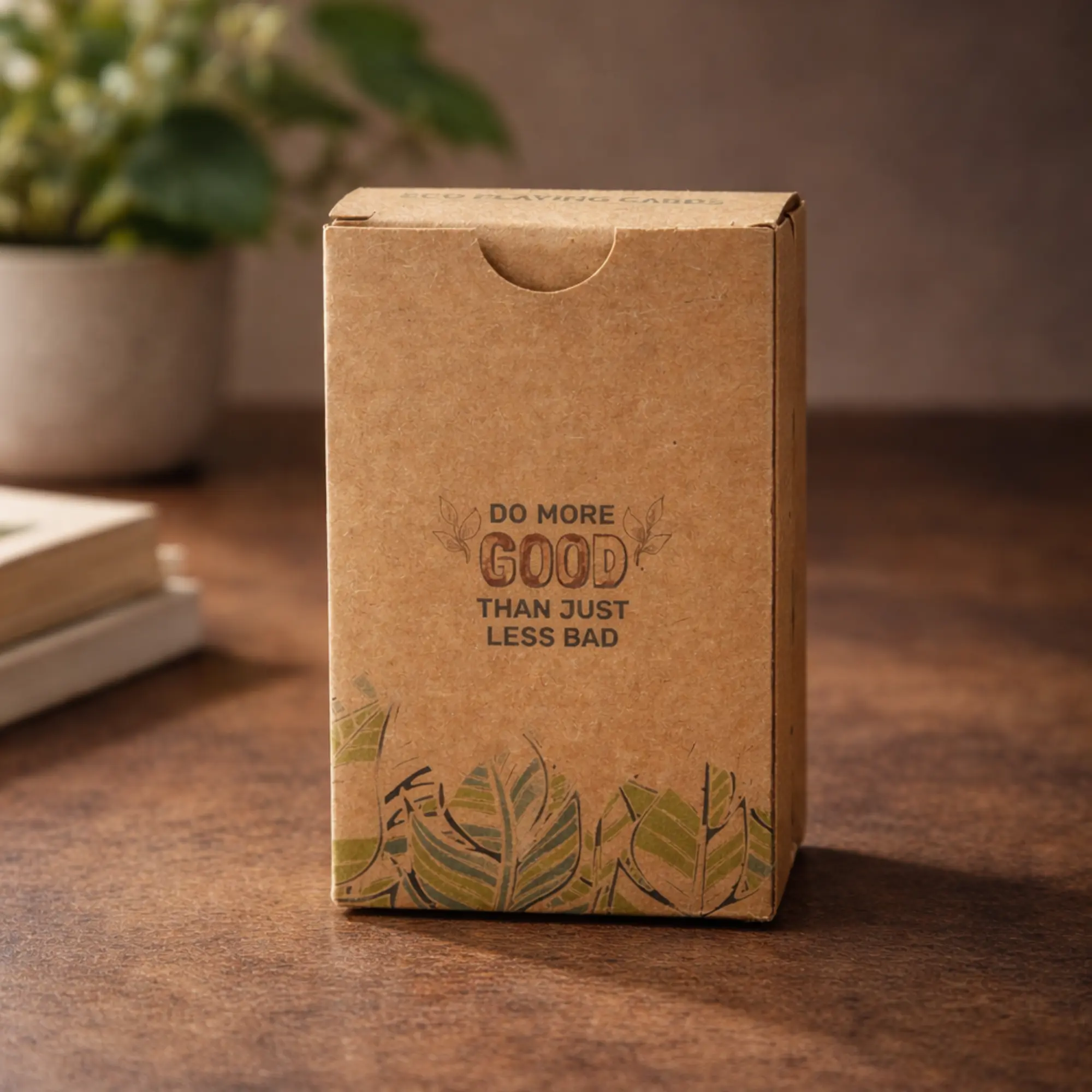 Eco-Friendly Playing Cards, in a styled scene