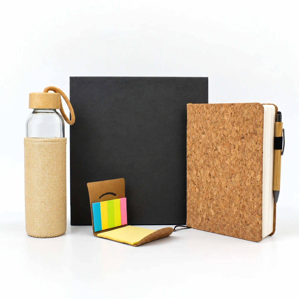 Cork Diary, Glass Bottle and Pen Desk Set, another view