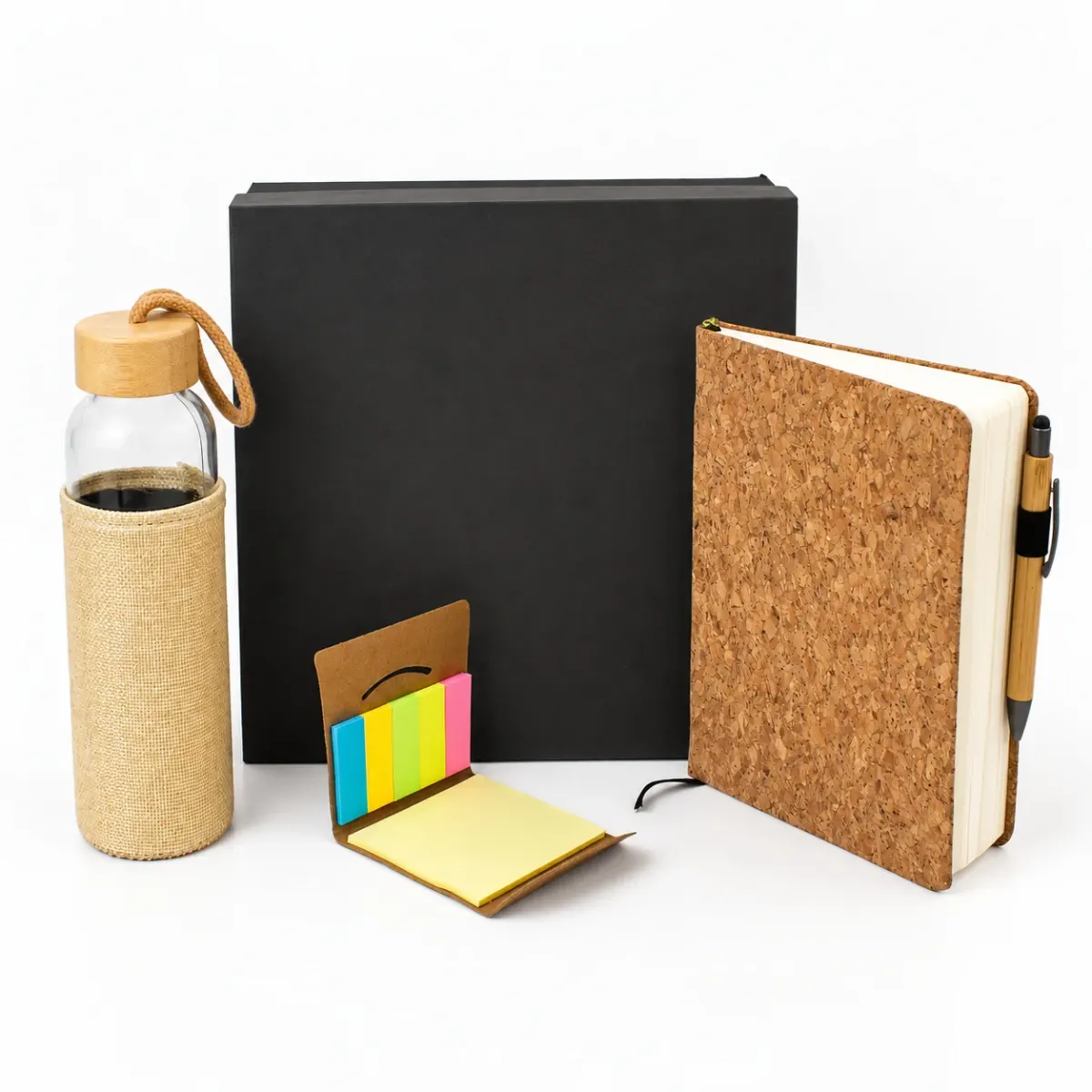 Cork Diary, Glass Bottle and Pen Desk Set, another view