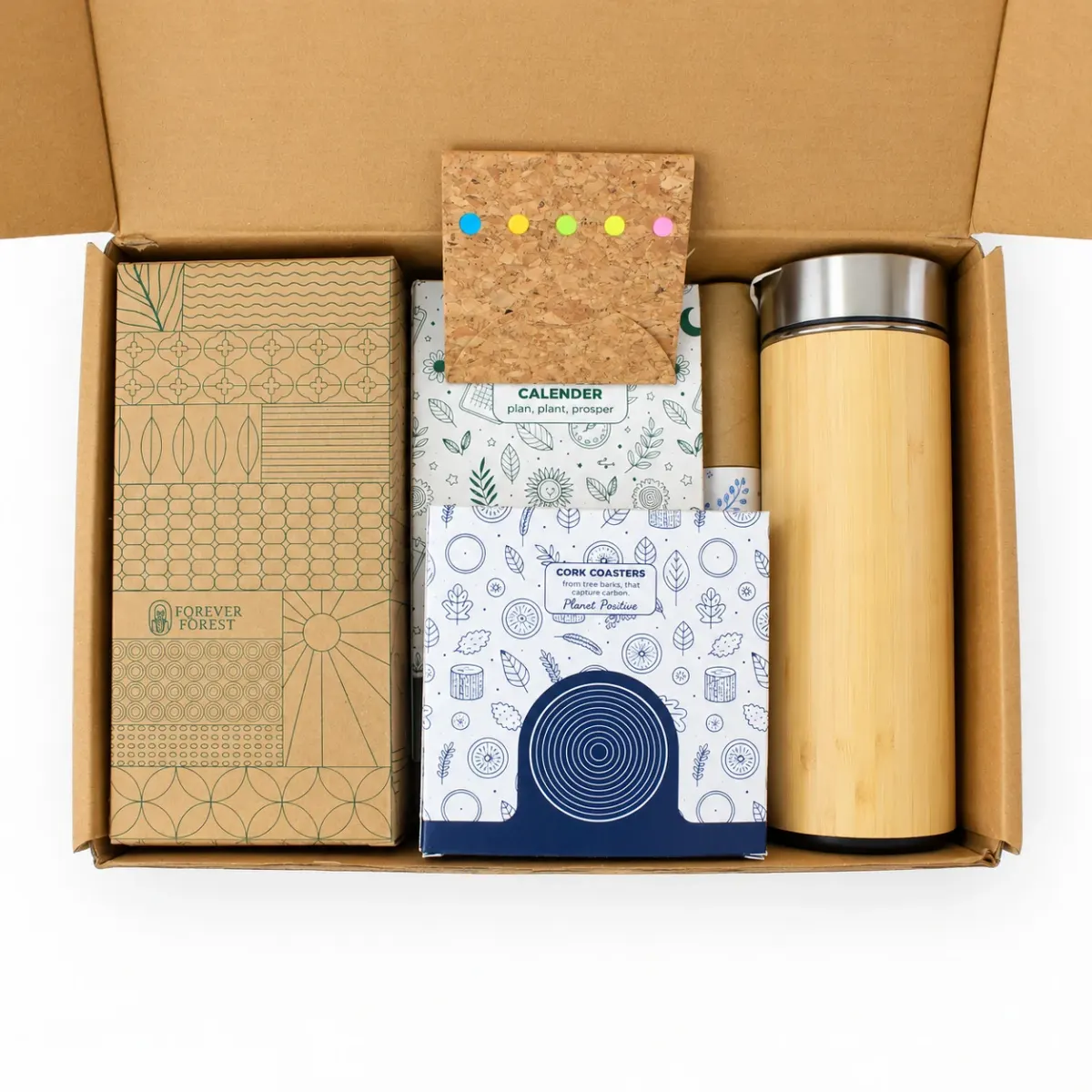 Bamboo Bottle, Wall Stand and Coasters Desk Box, another view