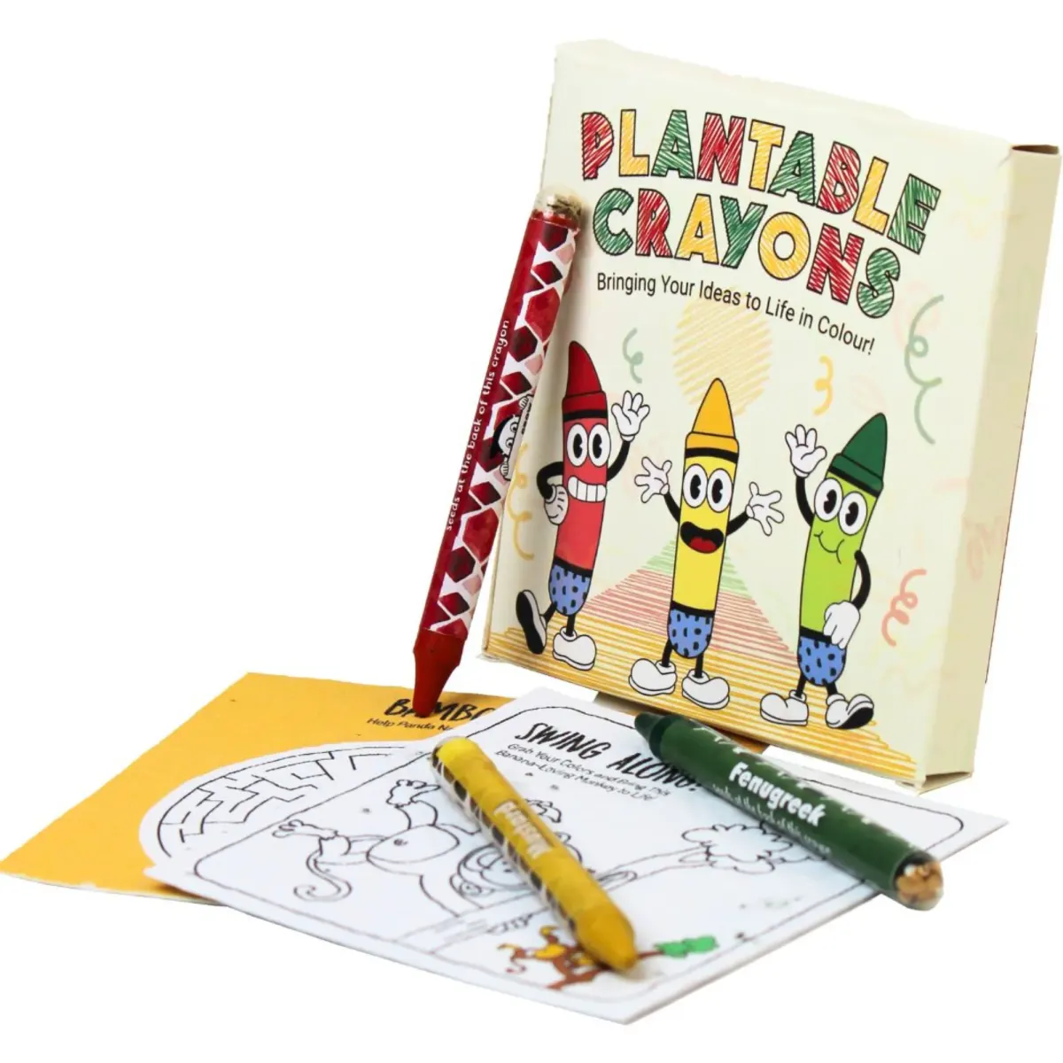 Doodle Kit, 3 Seed Crayons and Activity Sheet