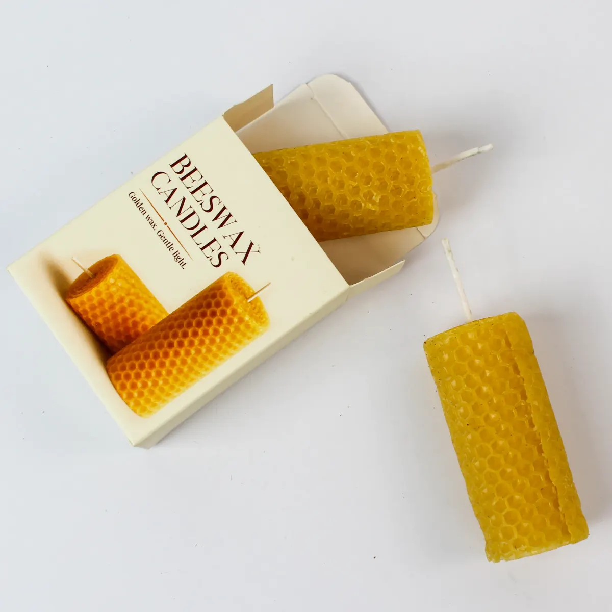 Beeswax Candles, Set of 2, another view