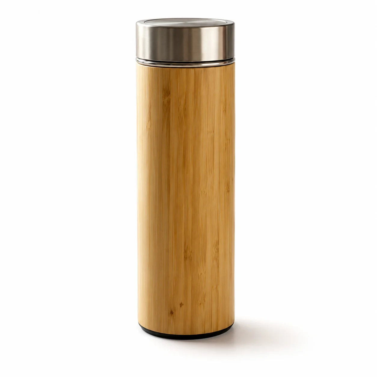 The 450 ml bamboo bottle with a steel cap