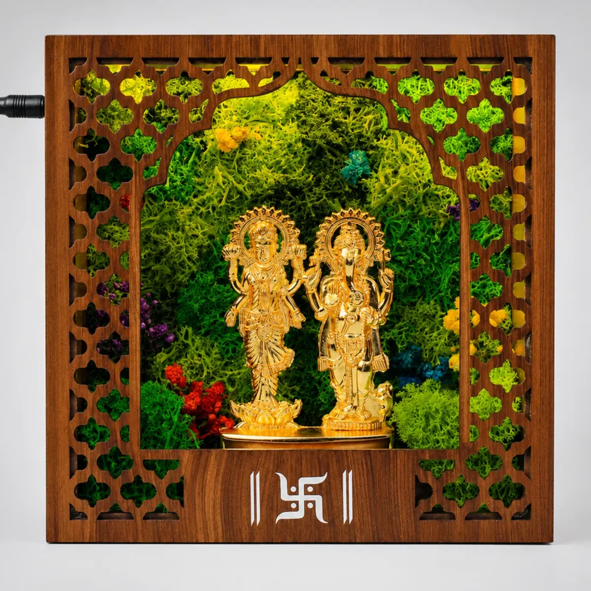 Forest Namah Lakshmi–Ganesh Divine Pair, Metal Idol, another view