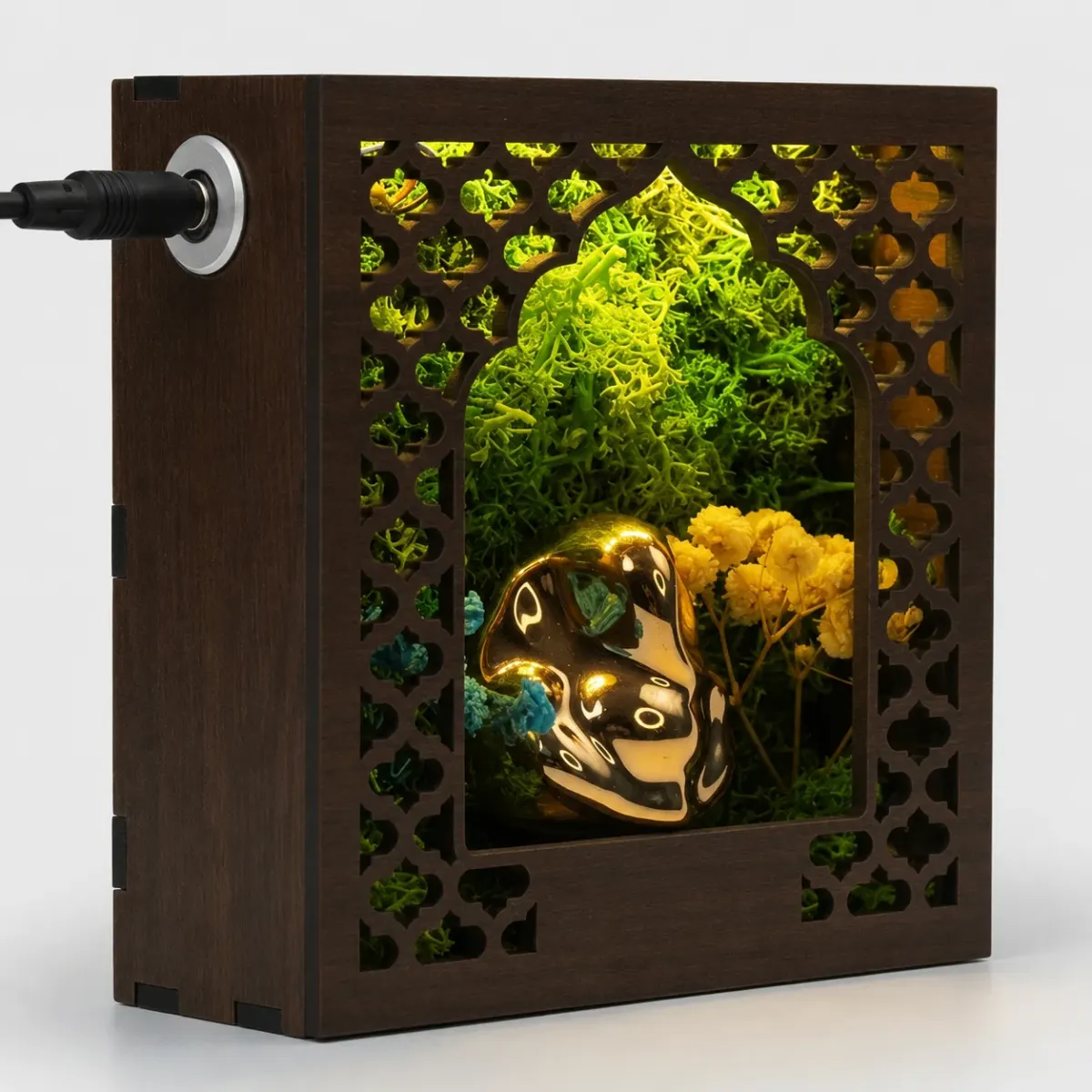 Forest Namah Ganesh with LED, 5 in, another view