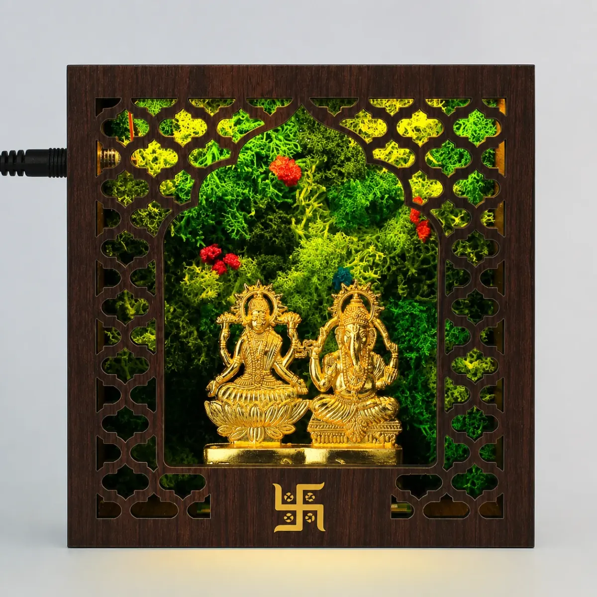 Forest Namah Lakshmi–Ganesh Divine Pair, 6 × 6 in, another view