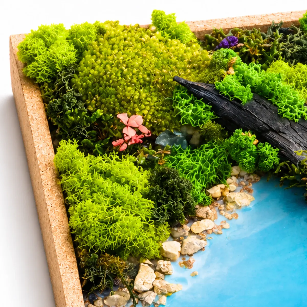 Forest Aqua Cork Frame, Bridge, 12 × 12 in, another view