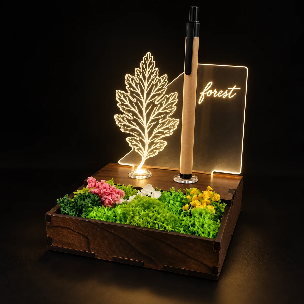 Forest Lit Pen Stand