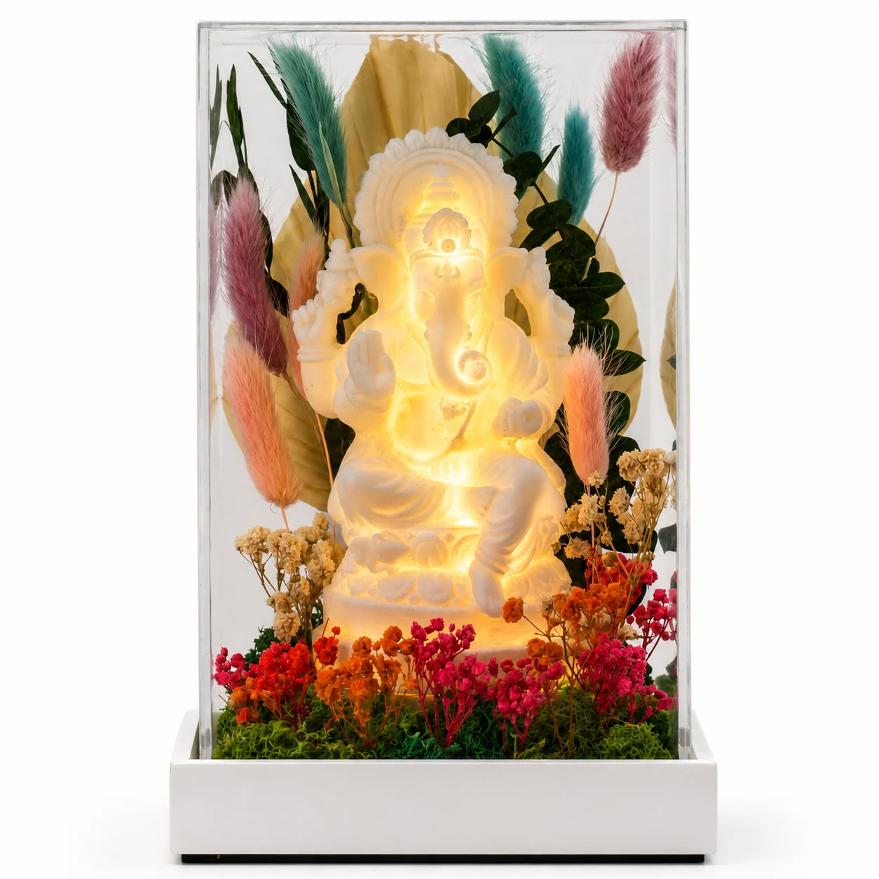 Forest Terrarium with Ganesha, Lit, 9 × 5 in, another view