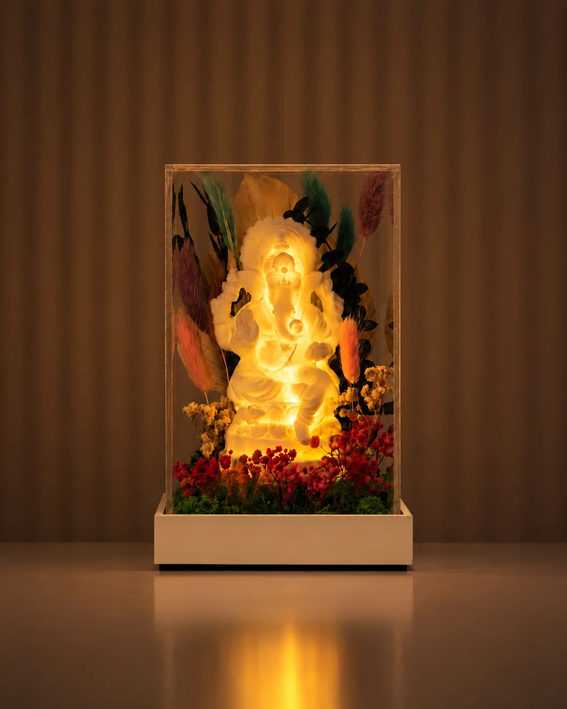 Forest Terrarium with Ganesha, Lit, 9 × 5 in, in use