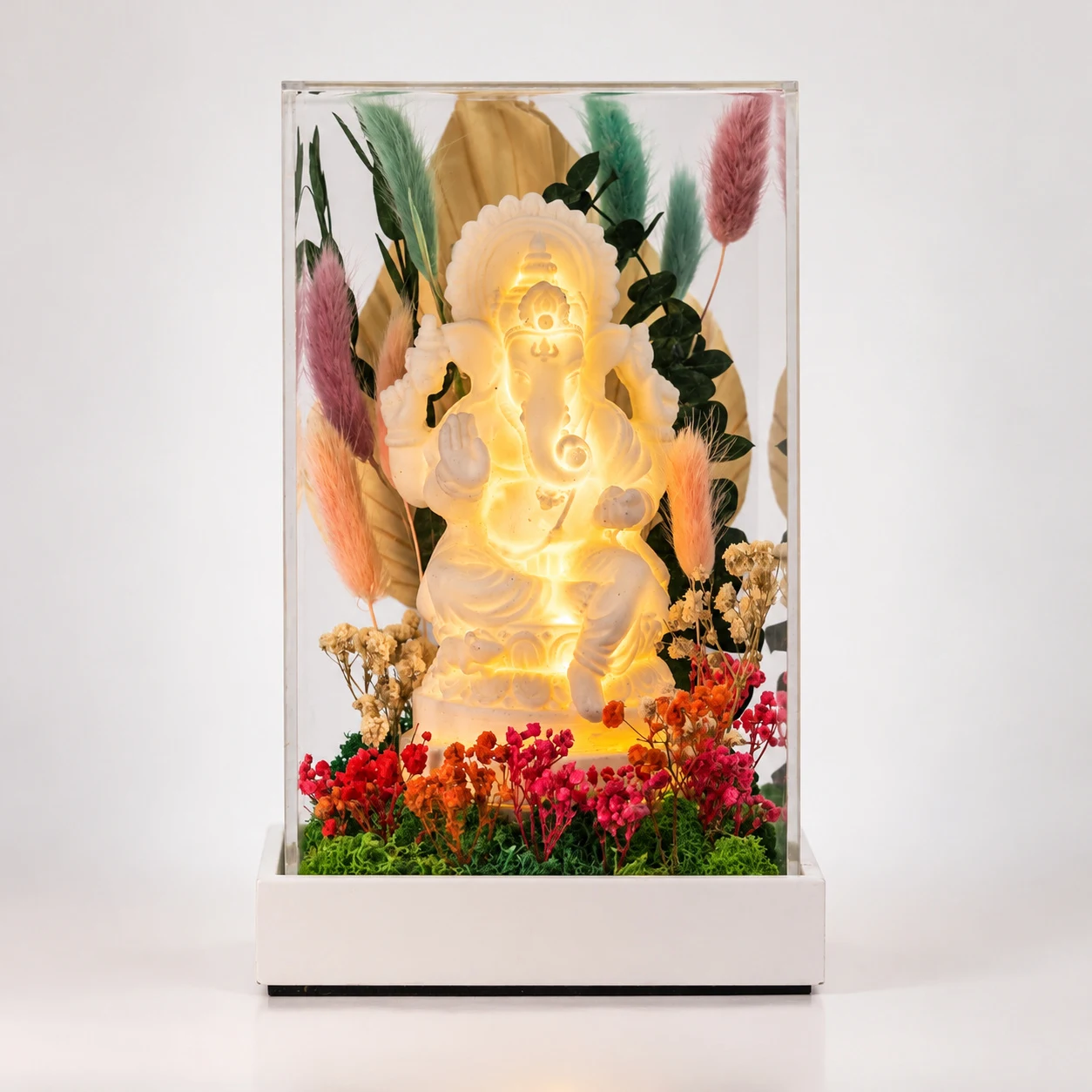 Forest Terrarium with Ganesha, Lit, 9 × 5 in, another view