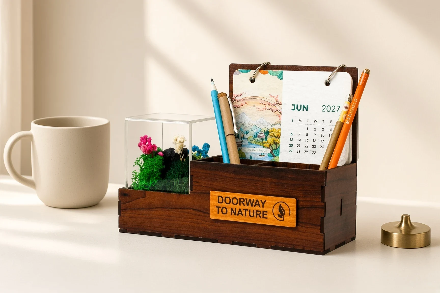 Terra Calendar Desk Organiser, in use