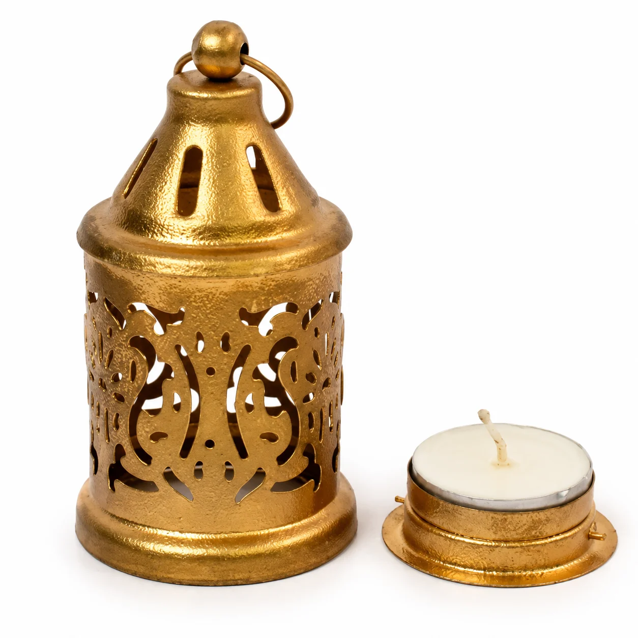 Metallic Tea Light Lantern, another view