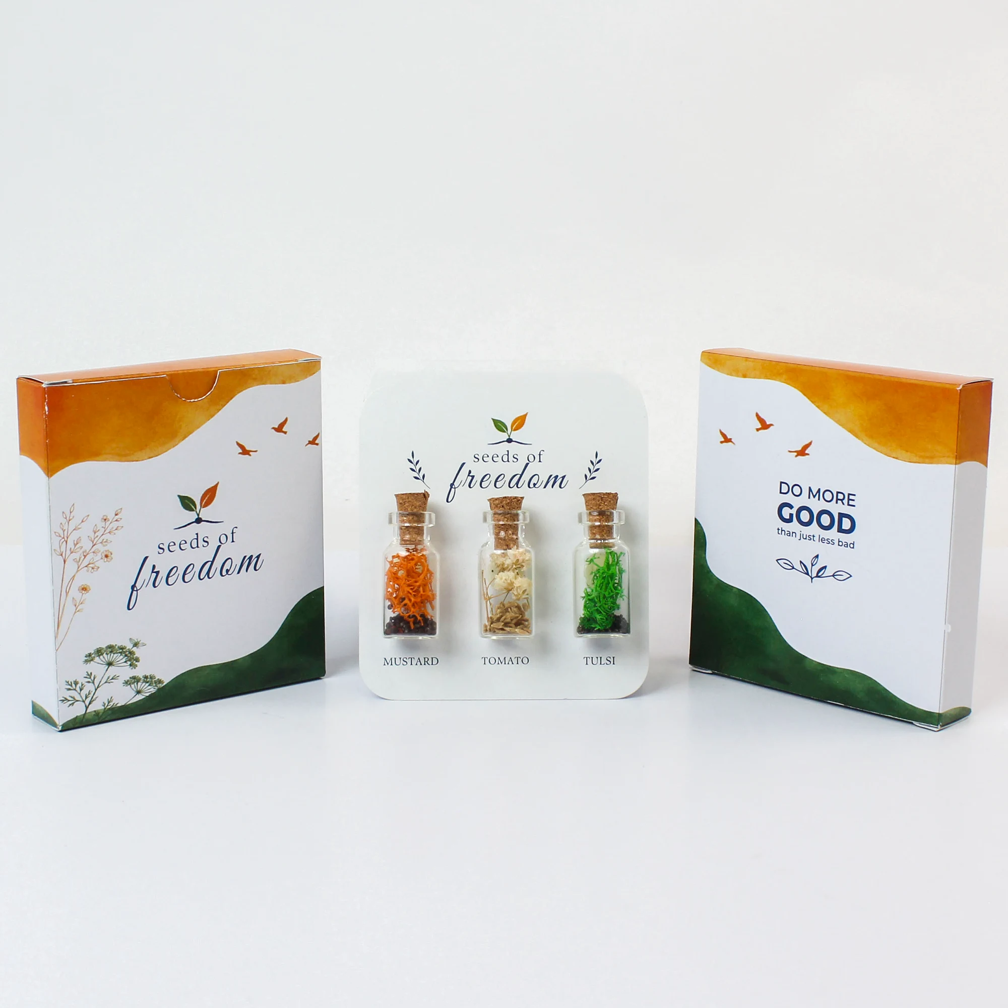 Seeds of Freedom, 3 Seed Bottles, another view