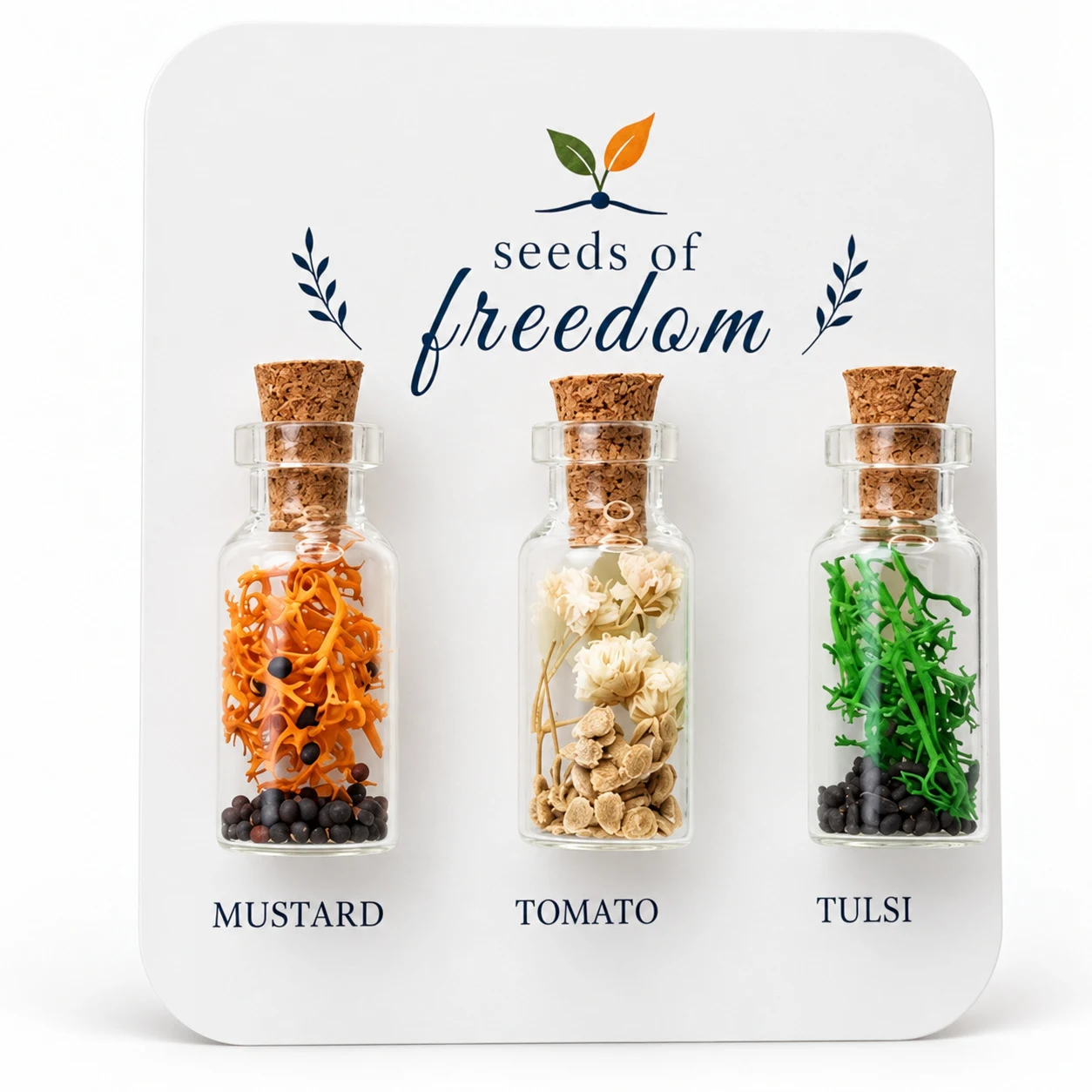 Seeds of Freedom, 3 Seed Bottles, another view