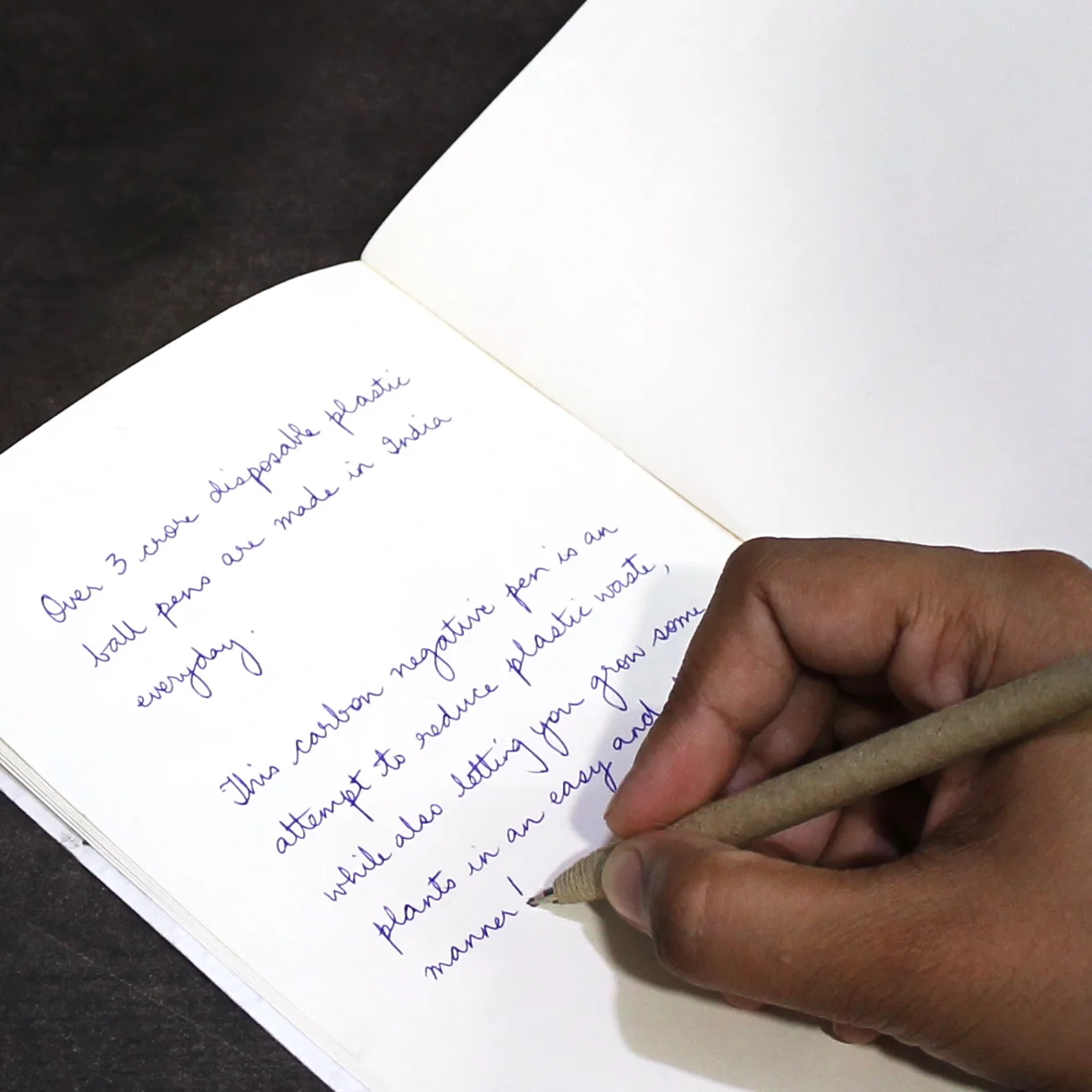 5 Plantable Pen Set, in use