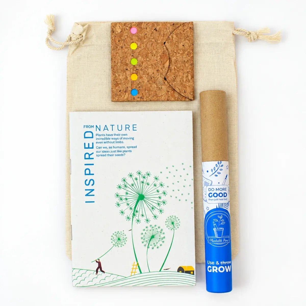 Plantable Pen Pencil, Notepad and Sticky Notes Kit, another view